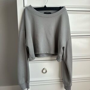 Gray Women's Cropped Sweatshirt